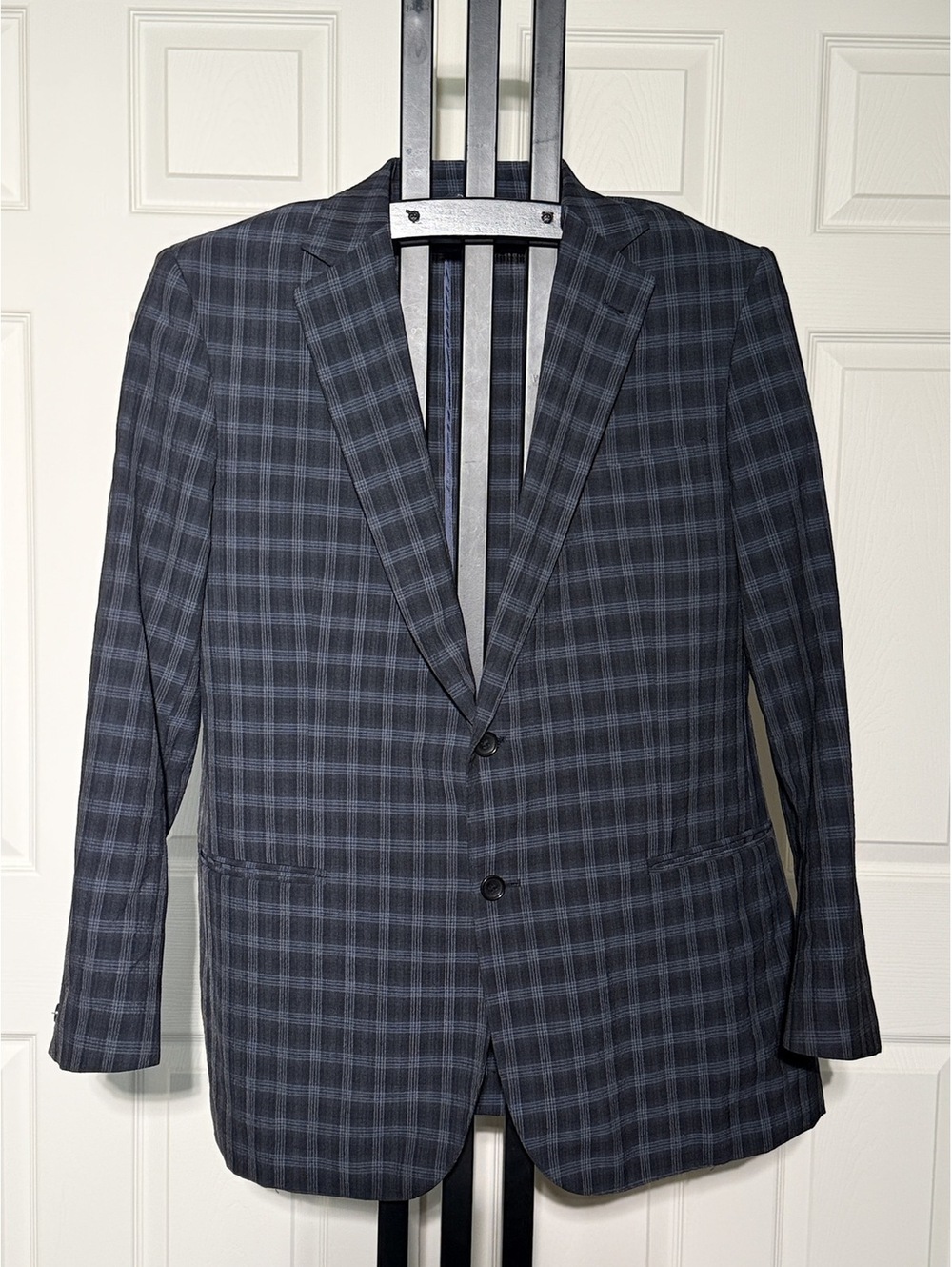 346 Brooks Brothers Regent Fit Plaid Blazer 42R Black Charcoal Glen Windowpane